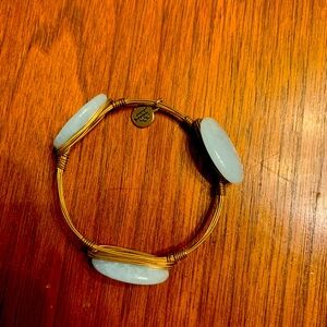 Bourbon and Bow tie light blue stone bracelet